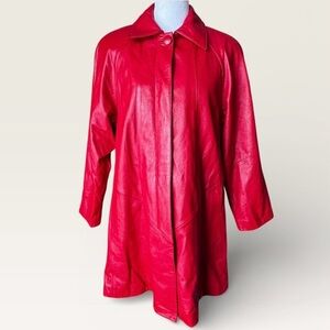 VTG NWT Leather Limited Red Swing Coat Thermolite 90s DEADSTOCK Womens Small